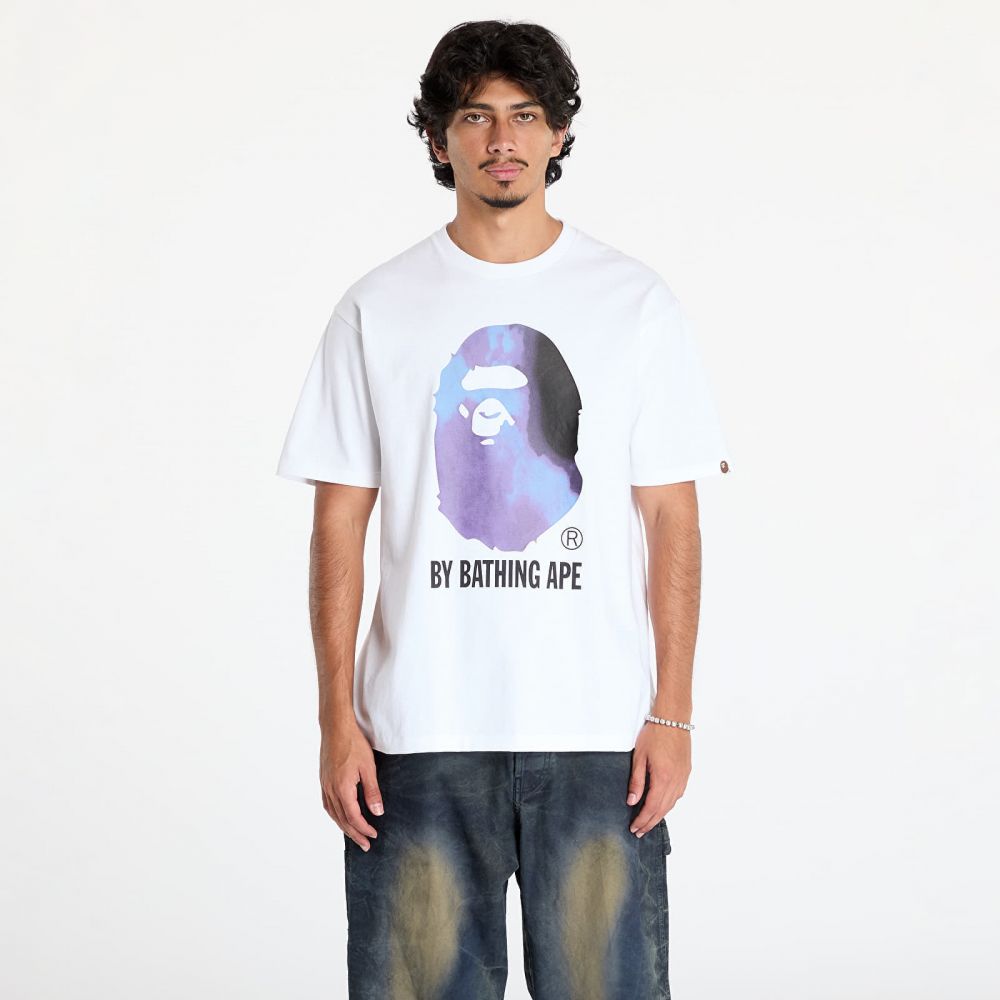 Tričko A BATHING APE Tie Dye By Bathing Ape Tee White/ Black XXL