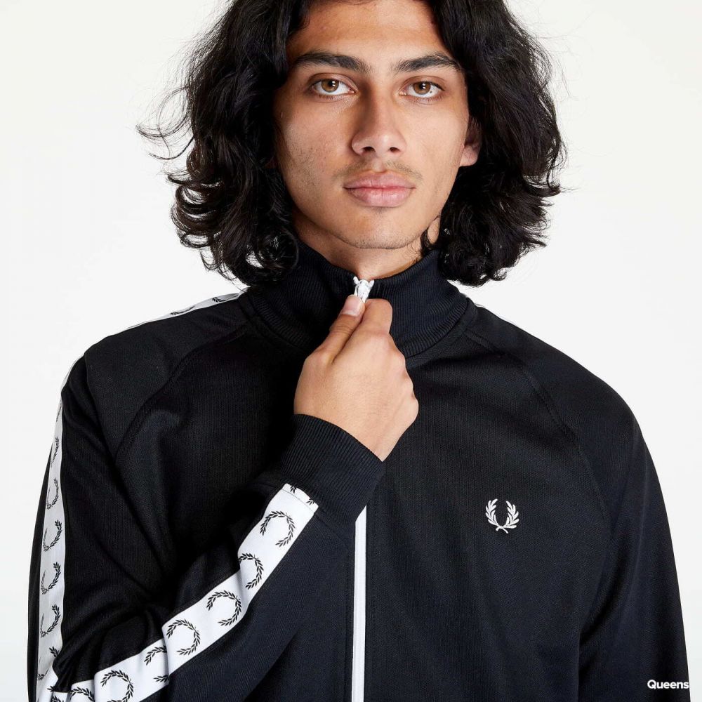 Mikina FRED PERRY Taped Track Jacket Black XXL