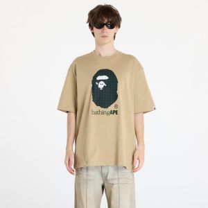 Tričko A BATHING APE Sta Houndstooth By Bathing Ape Relaxed Fit Tee M Beige M