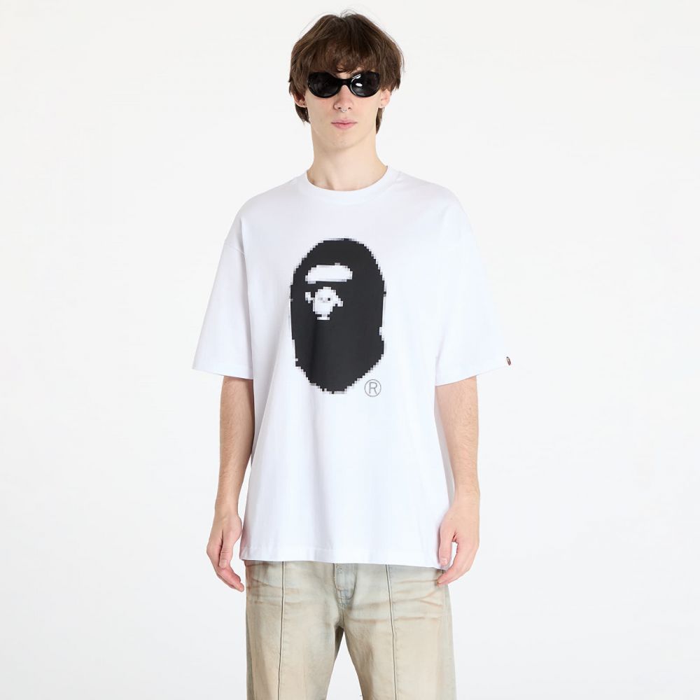 Tričko A BATHING APE Pixel Ape Head Relaxed Fit Tee White XXL