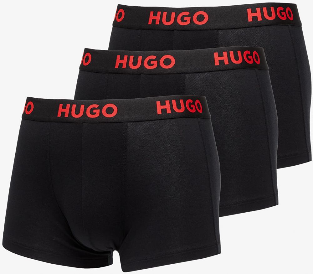 Hugo Boss Logo-Waistband Stretch Trunks 3-Pack Black M