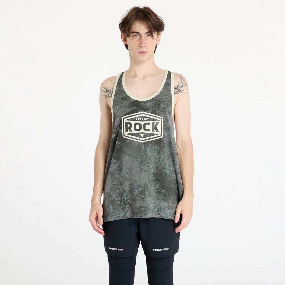 Under Armour Project Rock Racer Tank Tools Top Clay Green/ Silt M