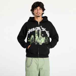 Mikina Awake NY Skyline Zip Up Hoodie Washed Black S