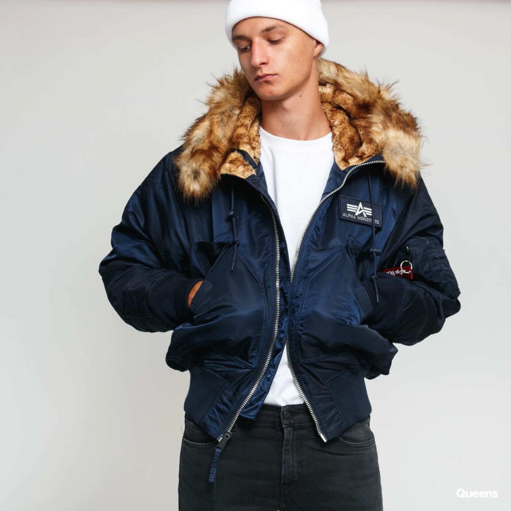 Bunda Alpha Industries 45P Hooded Custom Navy L