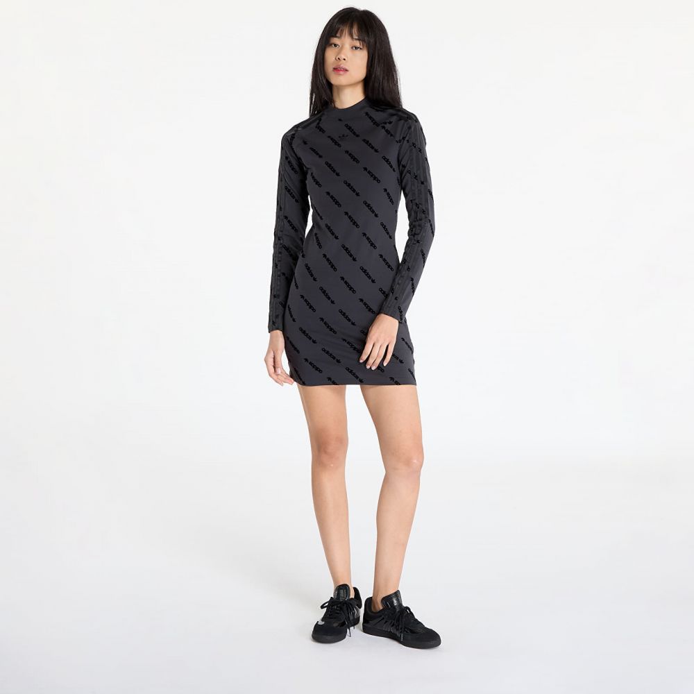 adidas Monogram Bodycon Dress Carbon L
