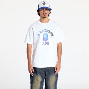 Tričko A BATHING APE Tie Dye College Tee White/ Black XXXL