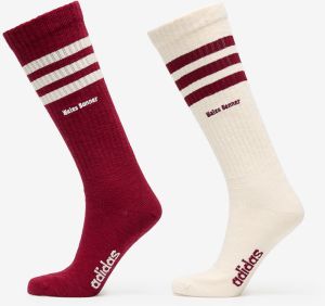 adidas x Wales Bonner 3 Stripes Socks 2-Pack Wonder White/ Core Burgundy S