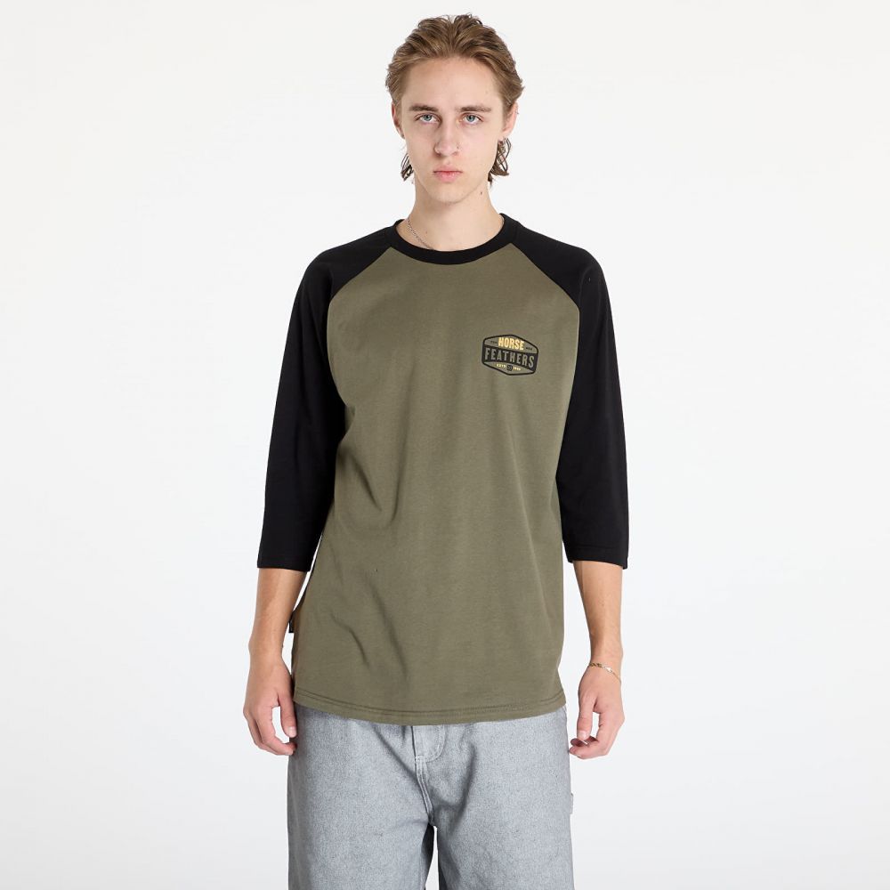 Tričko Horsefeathers Hexagon II Raglan T-Shirt Burnt Olive L