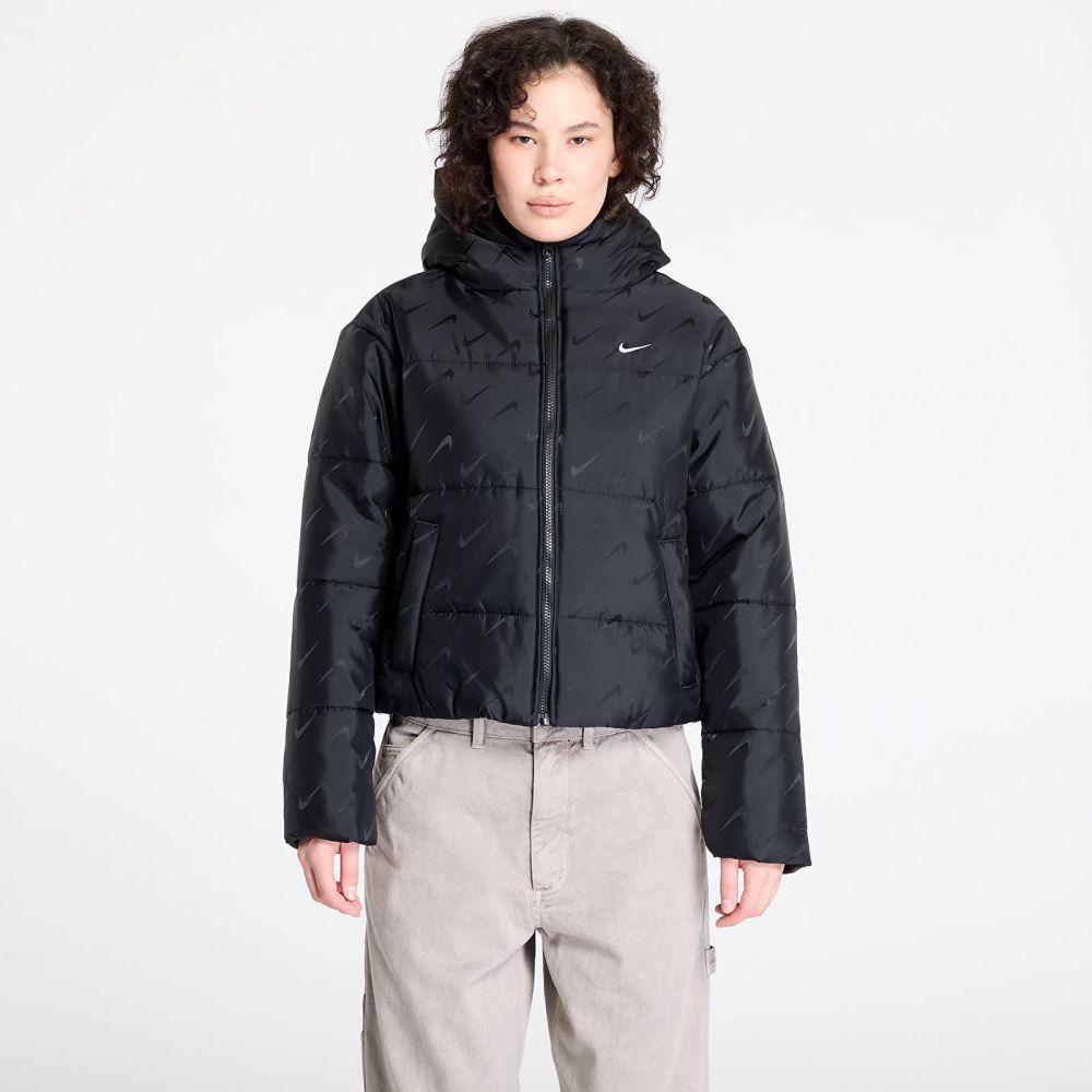 Bunda Nike Sportswear Classic Women's Loose Therma-FIT Puffer Jacket Black/ White XXL