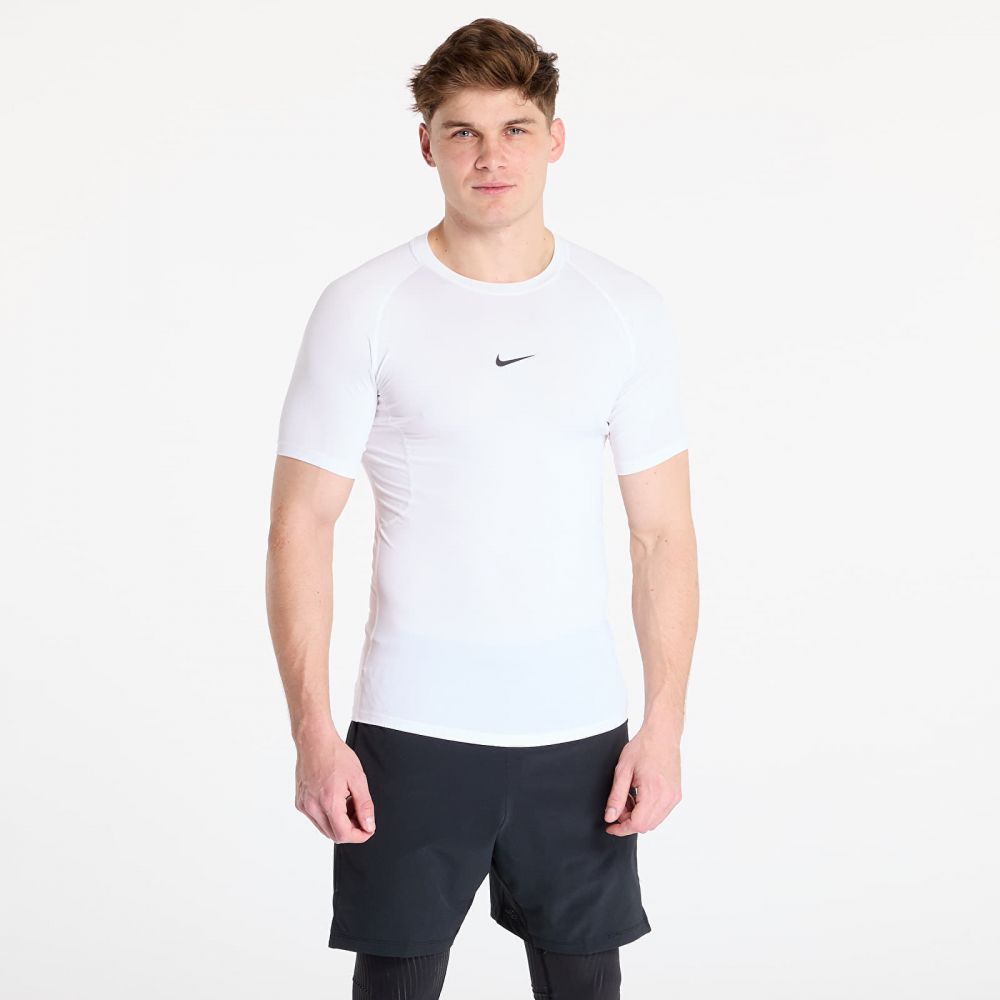 Tričko Nike Pro Men's Dri-FIT Tight Short-Sleeve Fitness Top White/ Black L