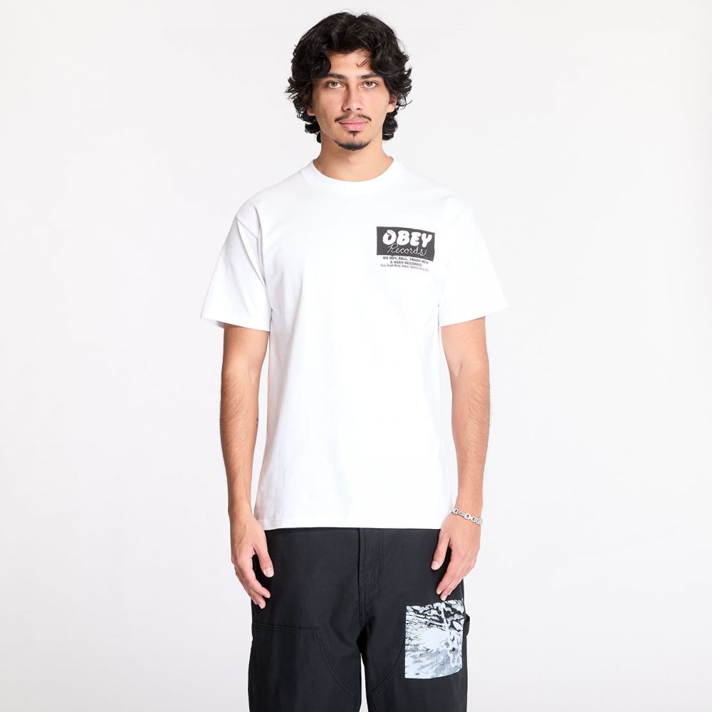 Tričko OBEY Obey Records T-Shirt White S