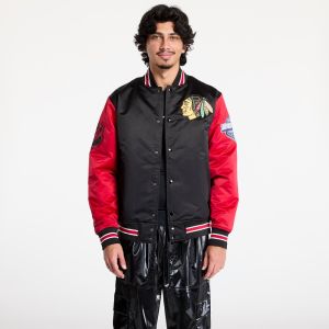 Bomber Mitchell & Ness NHL Primetime Heavyweight Satin Jacket Current Logo Blackhawks Black L