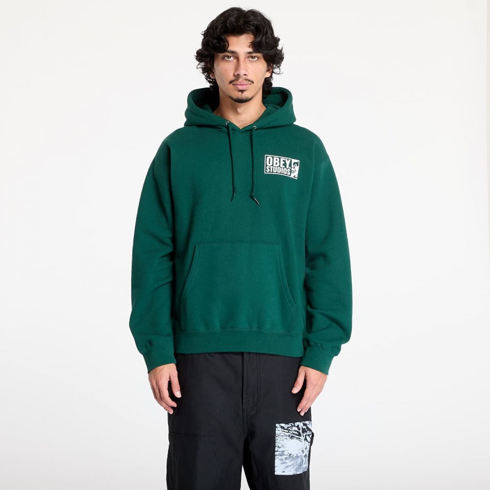 Mikina OBEY Obey Studios Icon Hoodie Rain Forest XL