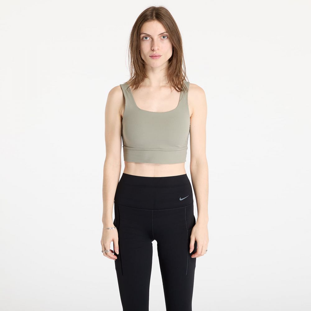 Nike Zenvy Women's Medium-Support Padded Longline Sports Bra Light Army/ White L