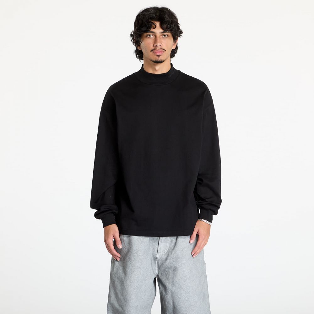 Tričko Carhartt WIP L/S Script Mockneck T-Shirt UNISEX Black S