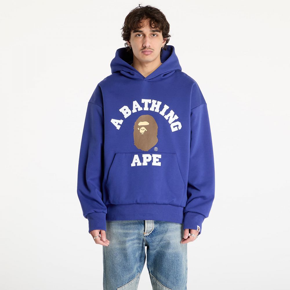Mikina A BATHING APE College Puffy Relaxed Fit Pullover Hoodie M Blue M
