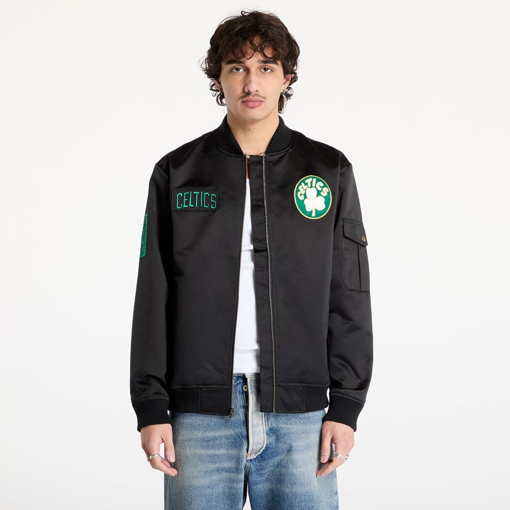 Bunda Mitchell & Ness NBA Team Leader Satin Vintage Logo Celtics Bomber Black XXL