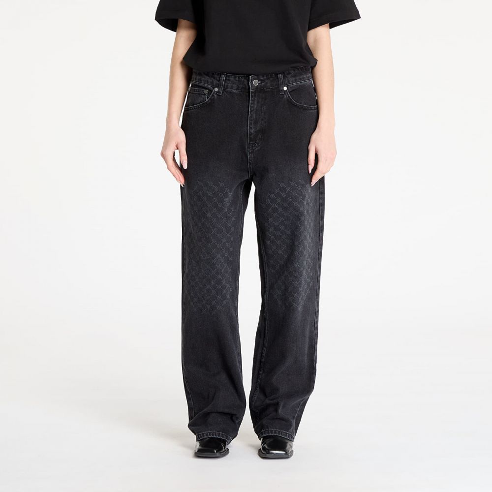 Džínsy Daily Paper Amba Monogram Jeans Black XS
