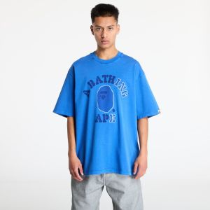 Tričko A BATHING APE Garment Dye College Relaxed Fit Tee Blue L