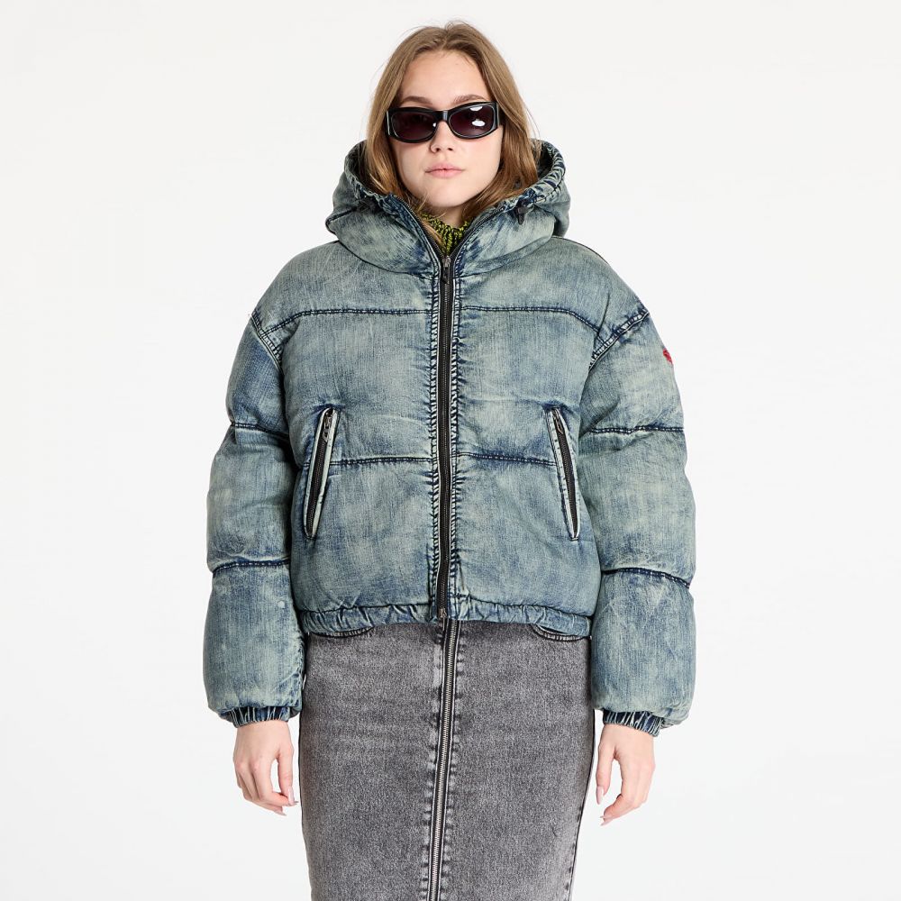 Bunda Diesel W-Aves Cropped Puffer Jacket Blue 38