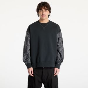 Mikina C.P. Company Diagonal Raised Fleece Mixed Quilted Crew Neck Sweatshirt Black Sand XL