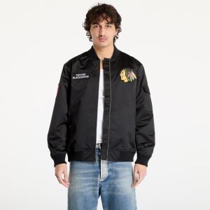 Bunda Mitchell & Ness NHL Team Leader Satin Current Logo Blackhawks Bomber Black M