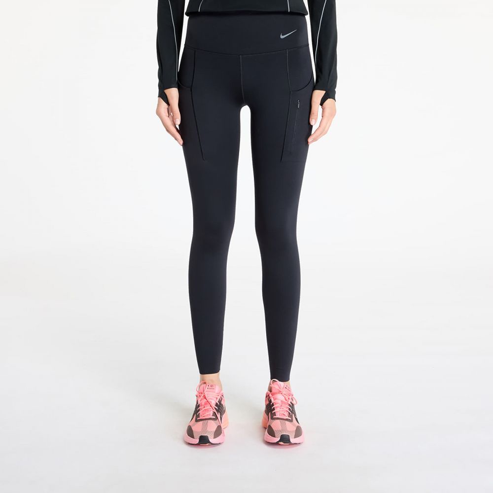 Legíny Nike Go Women's Firm-Support High-Waisted Full-Length Leggings with Pockets Black/ Black S