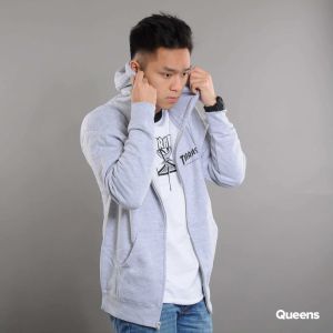 Mikina Thrasher Magazine Logo Zip Hoody Melange Grey L