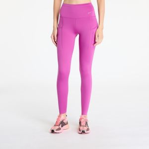 Legíny Nike Go Women's Firm-Support High-Waisted Full-Length Leggings with Pockets Hot Fuchsia/ Black L