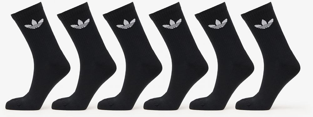 adidas Trefoil Crew Sock Cushion 6-Pack Black L