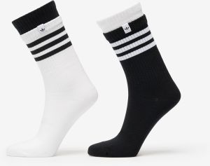 adidas 3 Stripes 2 Layer Crew Socks 2-Pack Black/ White L