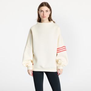 Mikina adidas Neuclassics Oversized Mock Neck Sweatshirt Cream White/ Real Coral M