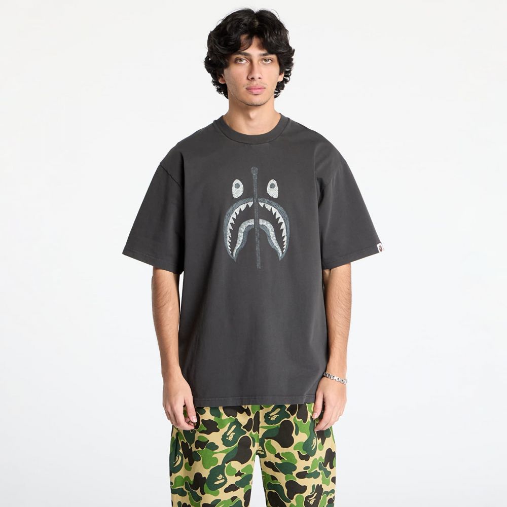 Tričko A BATHING APE Garment Dye Shark Relaxed Fit Tee Black XL
