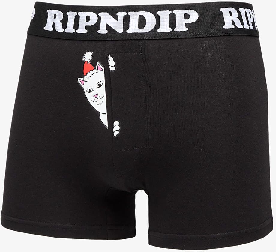 RIPNDIP Peeking Santa Nerm Boxers 1-Pack Black XS