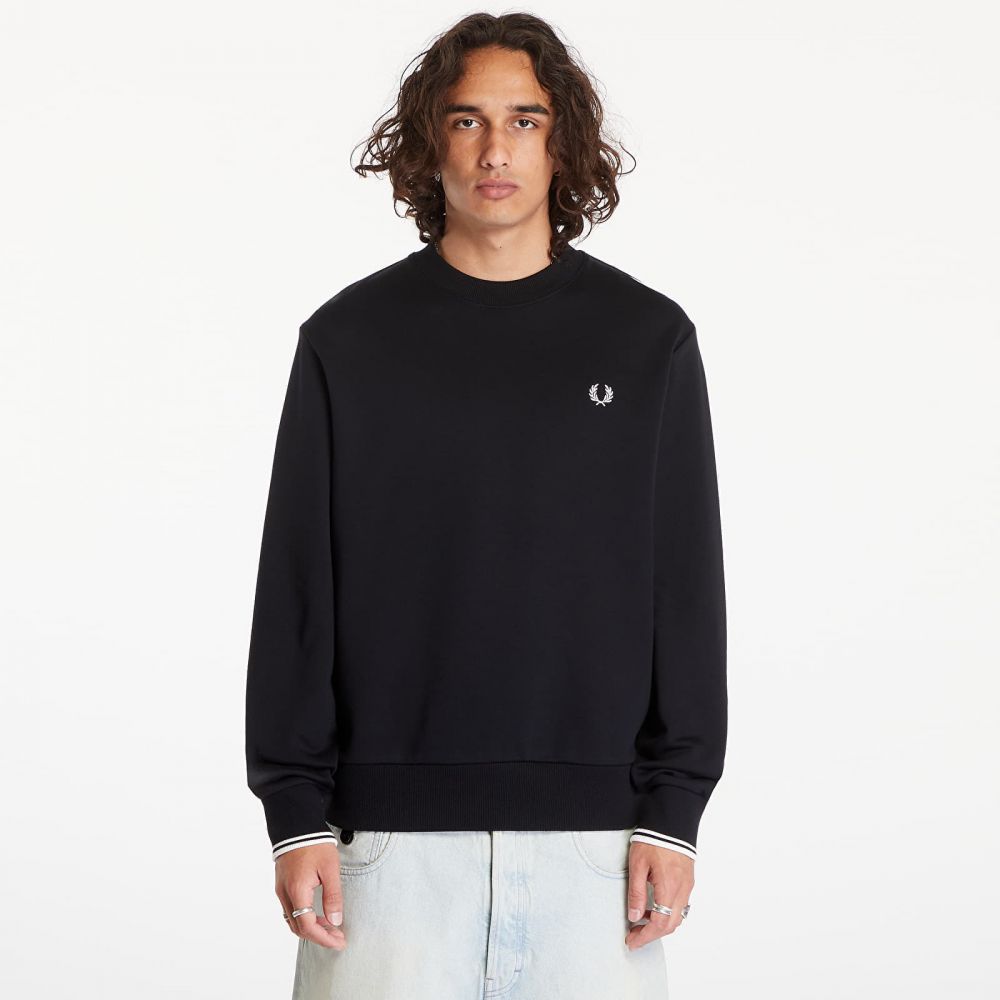 Mikina FRED PERRY Crewneck Sweatshirt Black XXL