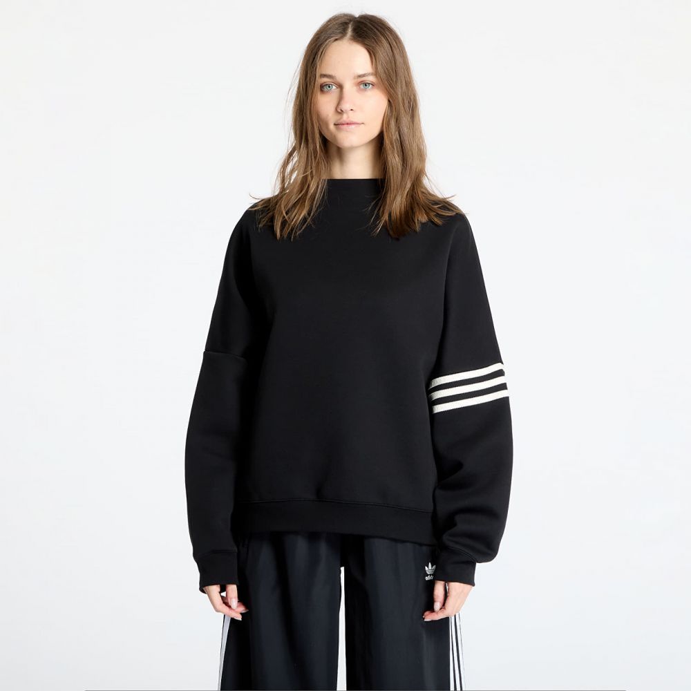 Mikina adidas Neuclassics Oversized Mock Neck Sweatshirt Black/ Cream White S