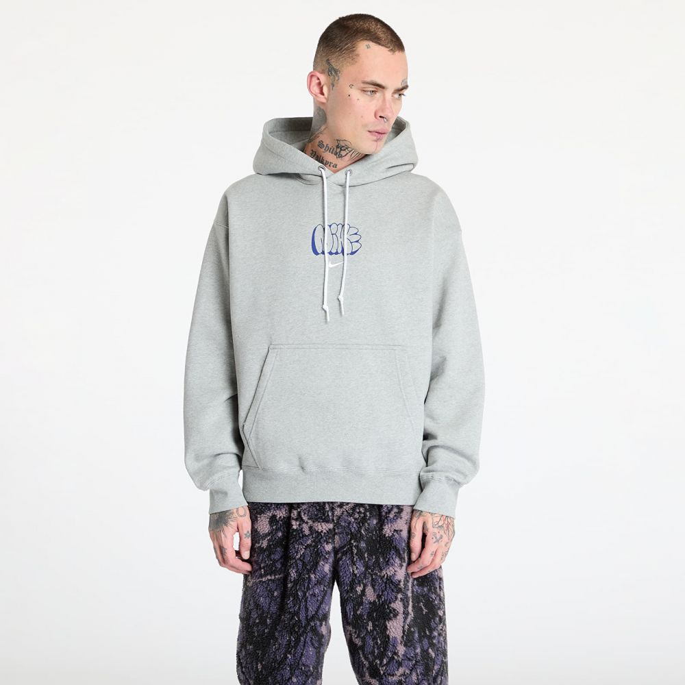 Mikina Nike Solo Swoosh Men's Fleece Hoodie Dk Grey Heather/ Sail S