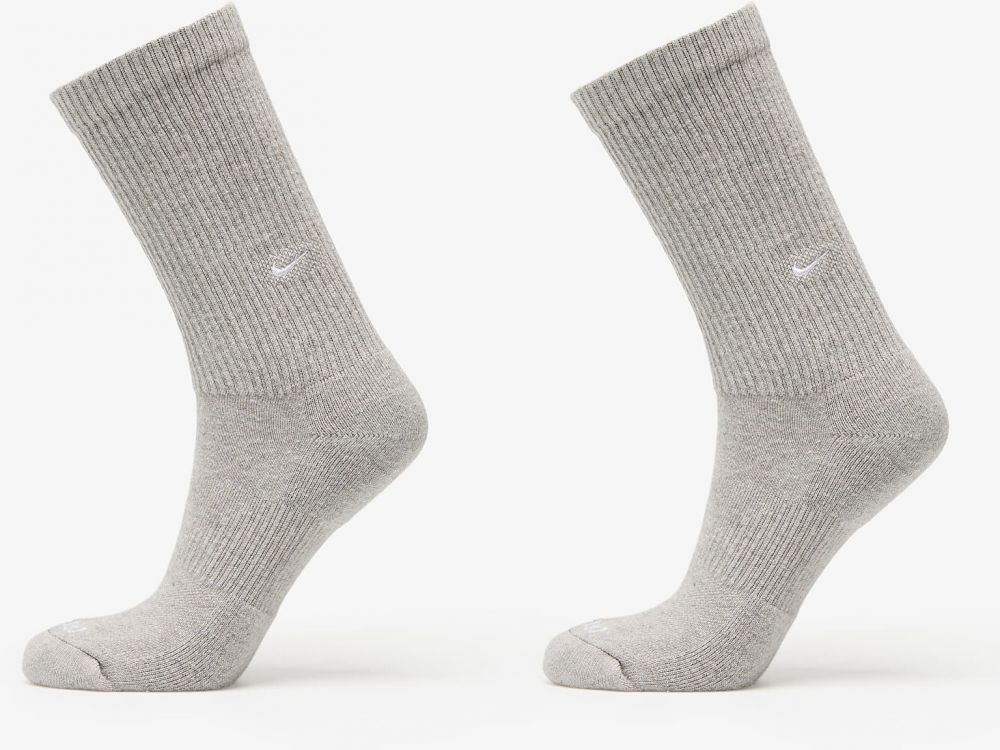 Nike Everyday Cushioned Crew Socks 2-Pack Dark Grey Heather/ White L