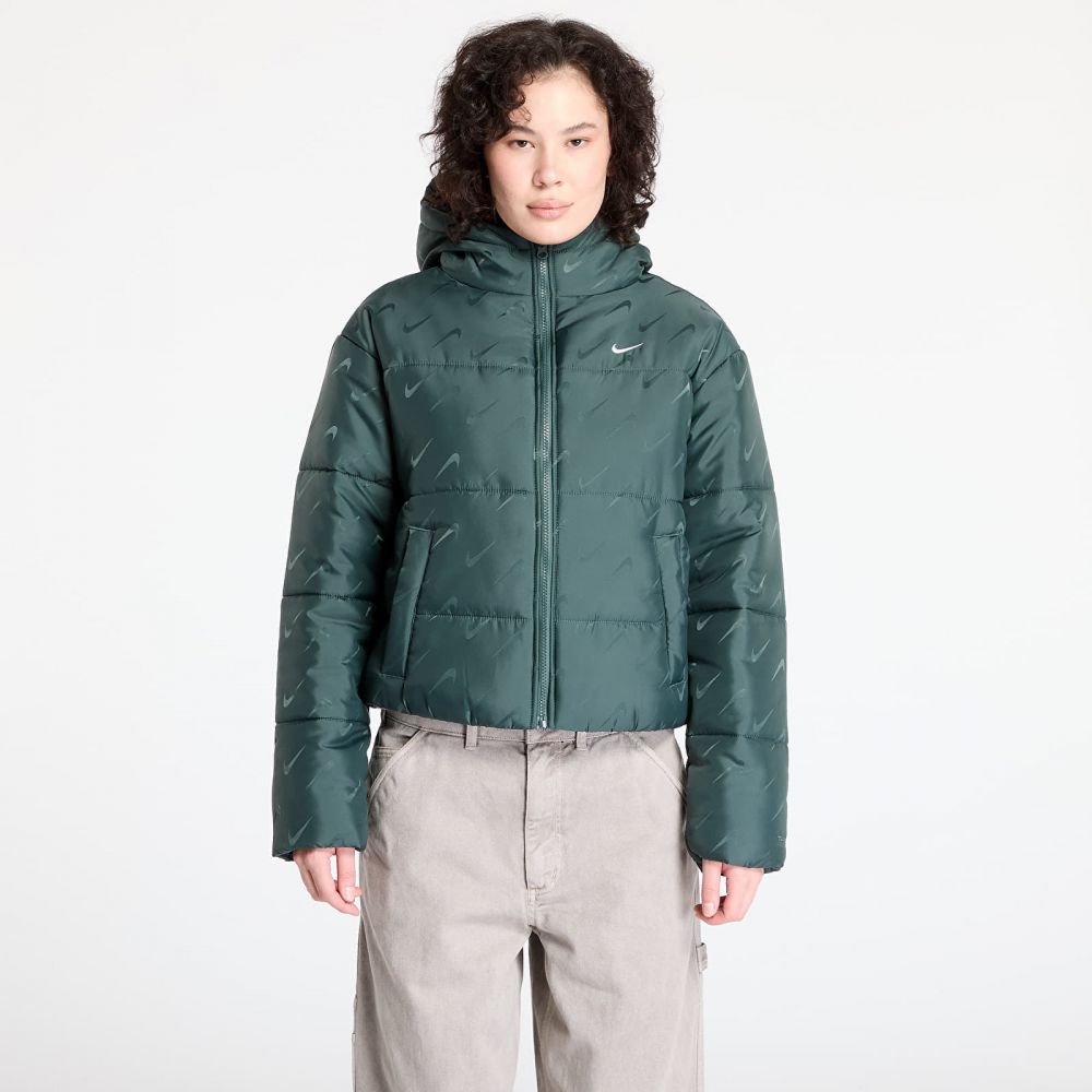 Bunda Nike Sportswear Classic Women's Loose Therma-FIT Puffer Jacket Vintage Green/ White XL