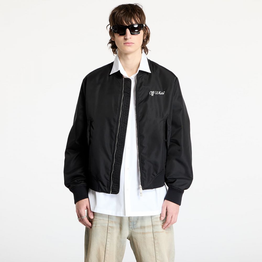 Bomber Off-White Script Nyl Varsity Bomber Black/ White L