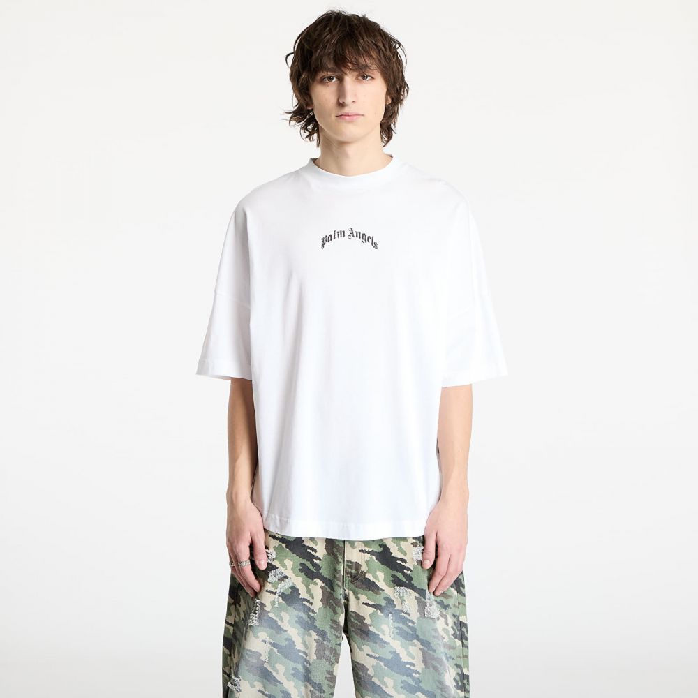 Tričko Palm Angels Back Curved Logo Oversized Tee Off White/ Black XS