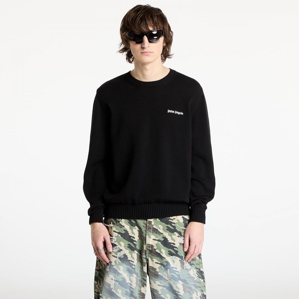 Svetr Palm Angels Classic Logo Emb Sweater Black/ Off White L