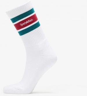 Sporty & Rich Serif Logo Striped Socks UNISEX White/ Navy/ Gold/ Navy Universal