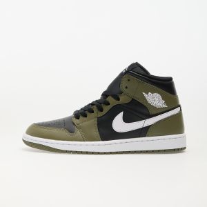 Tenisky Air Jordan 1 Mid Black/ White-Medium Olive-Sail EUR 40