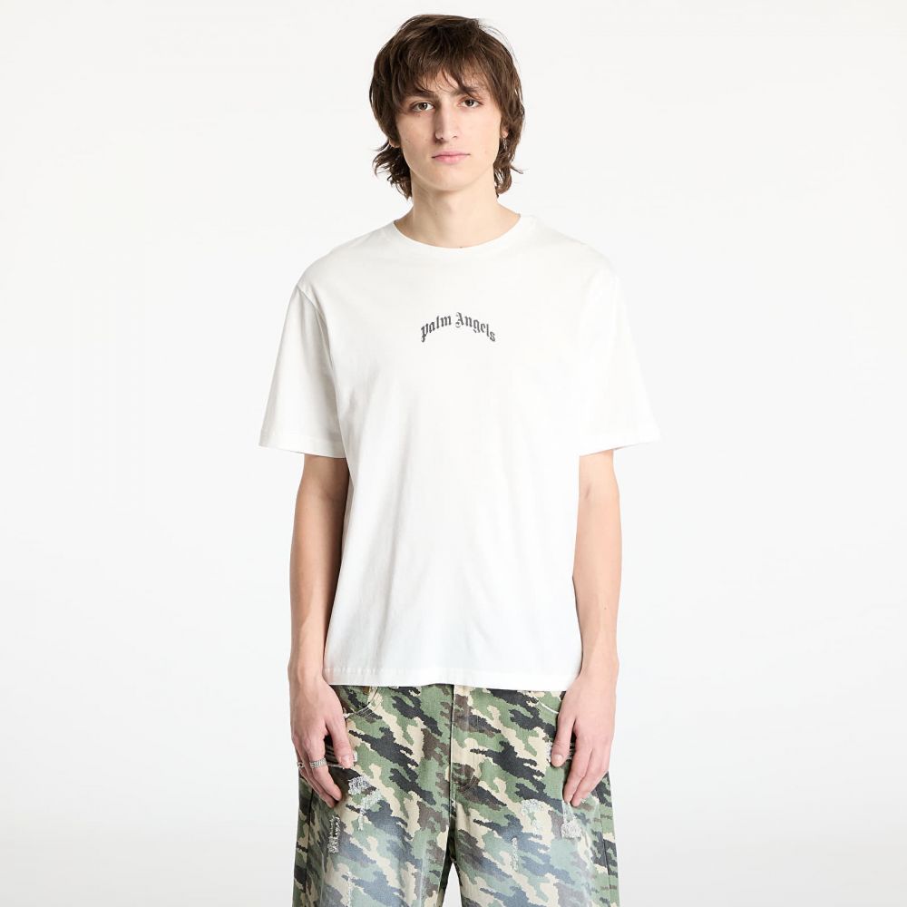 Tričko Palm Angels Back Curved Logo Slim Tee Off White/ Black M