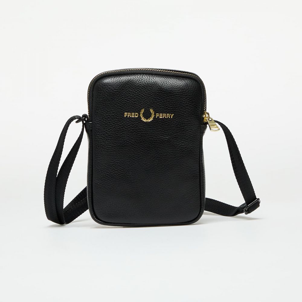Ľadvinka FRED PERRY Tumbled Leather Side Bag Black Universal