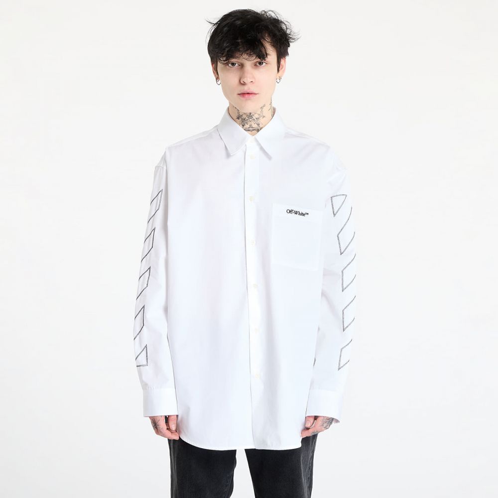 Košeľa Off-White Diag Outl Popl Over Shirt White/ Black L