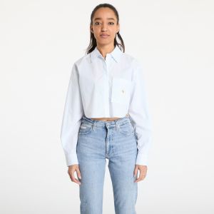Košeľa Calvin Klein Jeans Woven Label Cropped Shirt Blue L
