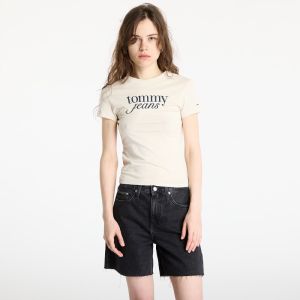 Tričko Tommy Jeans Slim Essential Tee Beige M