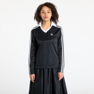 Tričko adidas Adicolor Football Jacquard V-Neck Long Sleeve Tee Black/ Black XS